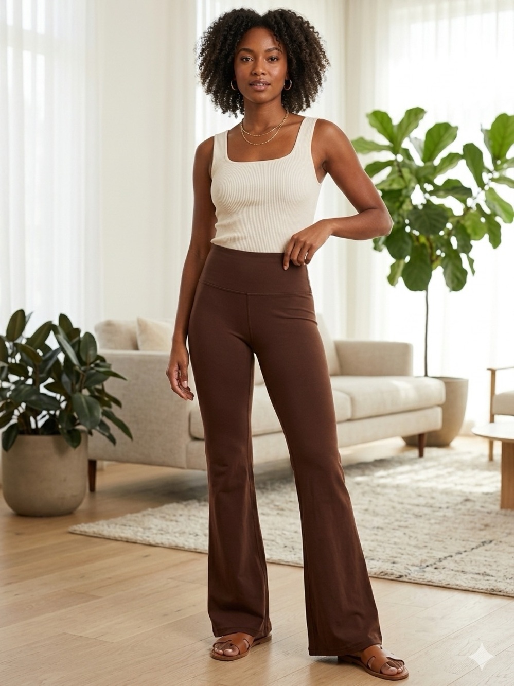 aerie OFFLINE flareLeggings in Brown